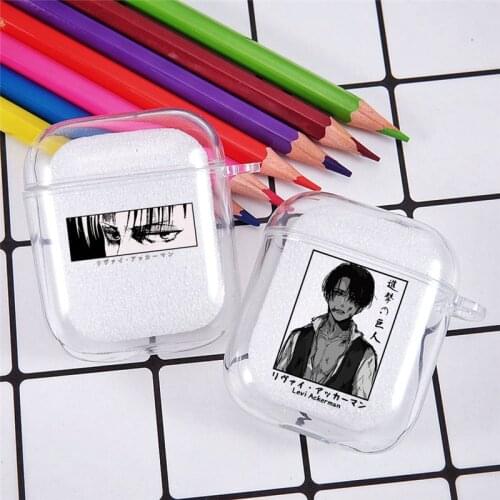 Japan Anime Attack on Titan Earphone Case for Airpods 1 2 Eren Yeager Armin Arlert Mikasa Ackerman Soft TPU Clear Cover