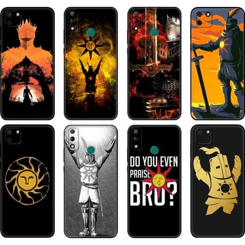Black tpu Case For Huawei Y9S Y6S Y8S Y5P Y7P Y8P Case For Huawei Y5 lite Prime 2018 Y6 2019 Cover Praise the Sun Dark Souls