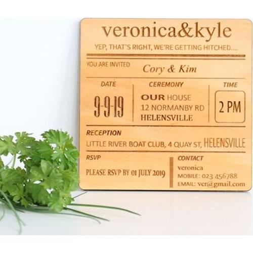 Wood Wedding Invitations | Save the date Invite | Engagement Invite | Rustic Wedding Invites | Wedding Coaster | Menu Style Invi