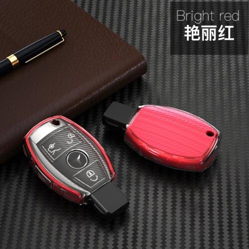 For Mercedes Benz W203 W204 W212 C180 GLK300 CLS CLK CLA SLK C S E Class Remote Smart Car key Case Cover TPU key Set Bag