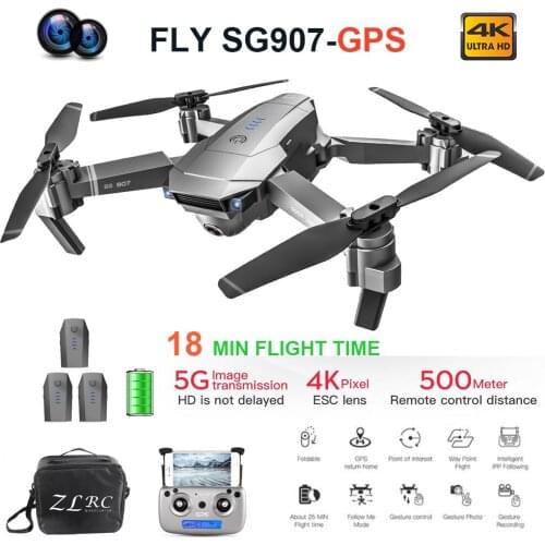 SG907 GPS Drone with HD Camera 4K 5G Wifi Optical Flow Positioning Gesture Photo Follow Me Drone Foldable Quadcopter Mini Dron