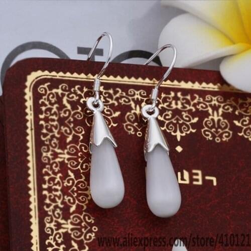 E348 Hot Sale High Quality Silver Color Fine Jewelry,Wholesale Sterling Jewelry Elegant Charms Fashion Earrings /dqpamhwa