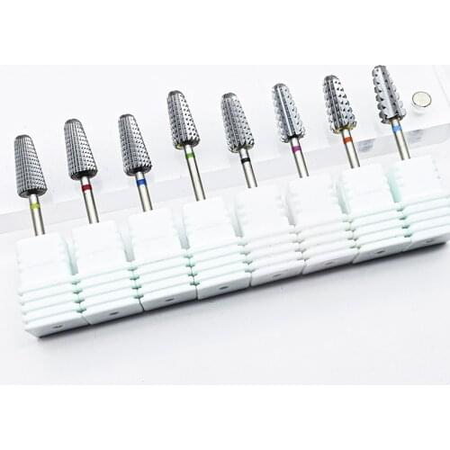 1PC White Tungsten Carbide Stainlessstee NAIL DRILL BITS Suitable for all Nail machines For Electric Drill Manicure Accessory