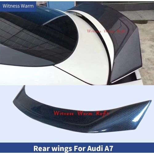 Carbon fiber FRP Unpainted Rear Trunk Spoiler Auto Boot Lips Rear Wings Trunk Lip Spoiler For Audi A7 2012-UP