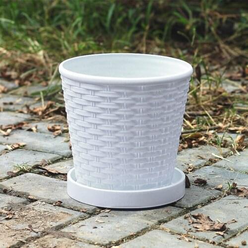 Planter Pots Homedecor Bamboo Flowerpot Garden Decor With Tray Desk Decorative Thickened Herbs Indoor Plants Nursery Containers