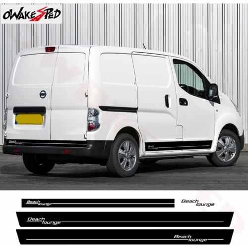 For-Nissan Evalia NV200 Beach Lounge Side Stripes Graphics Sticker Car Body Door Decor Stickers DIY Vinyl Decals Sport Styling
