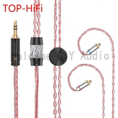 TOP-HiFi 3.5/2.5/4.4 Balanced 7nOCC Silver Plated Headphone Upgrade Cable MMCX Connector Headphone Plug
