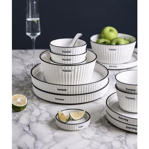 Nordic Ceramic Tableware Creative Personality Household Rice Bowl Noodles Dishes Fish Sets