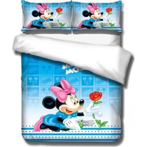 Mickey Mouse Bedding Sets Single Double Queen King Cartoon Duvet Cover Quilt Cover Pillowcase 3PCS Bed Linen Bed Cover Lovely