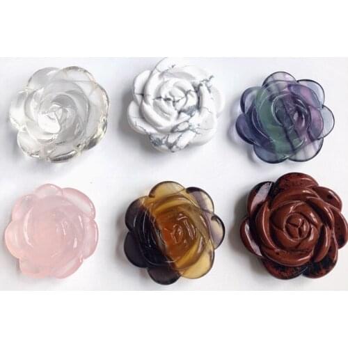Quartz crystal carved flower natural stones minerales healing gemstones pedras para artesanato modern home decor