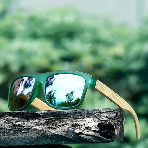 Ravenisa New Arrival Sea Gradient Shades Sunglasses for Men Bamboo Sun Glasses Red UV400 Lenses Fashion Driving