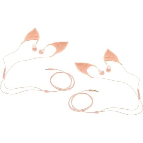 Elf Earbuds Headphones Elegant Corded Earphone Cosplay Headset with Mic Spirit Costume Accessories for Android Computer