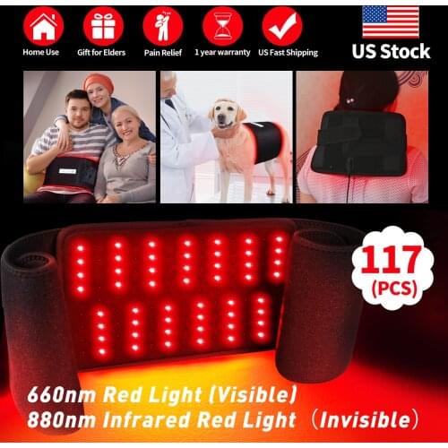 Wearable Wrap Back Waist Belt Flexible For Pain Relief ,880nm 660nm Red Infrared Light Therapy Device Portable Home Use for Mom
