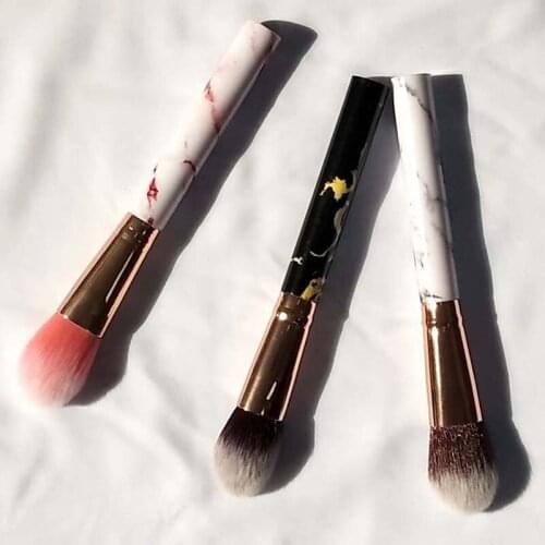 New style Marble Pattern Makeup Brushes Plastic Handle blush brush Synthetic Hair blusher make up brush