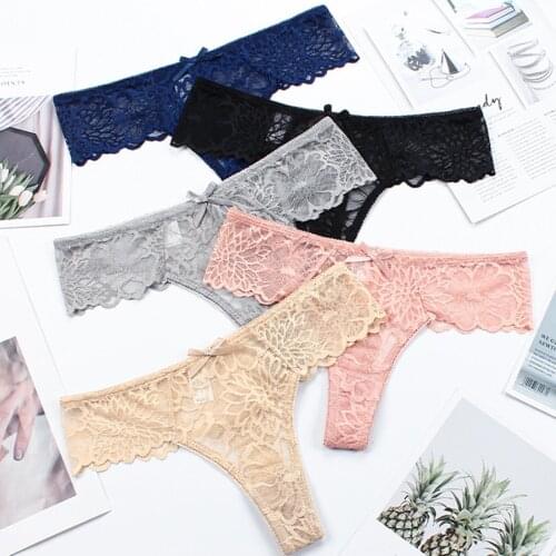 Soild Sexy Underwear For Women Lace Transparent Thongs Panties Lingerie Briefs Breathable High-waist Womens Underpants Lenceria