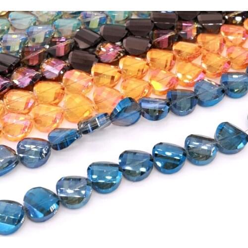 Wholesale 50pcs/lot Colorful Transparent Jewelry Beads 14mm Flat Round Crystal Beads for Jewelry DIY Pendant Making Accessories