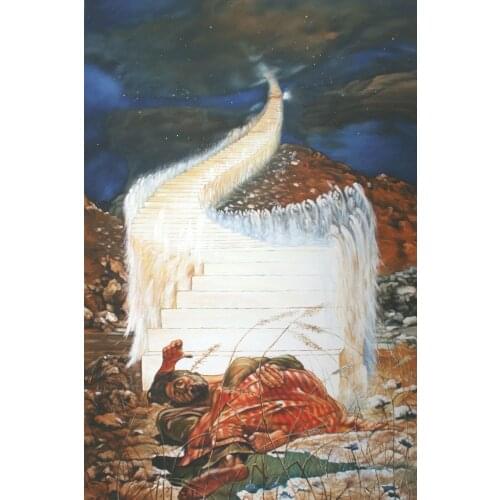 Original Quality Abstract Painting Picture Handmade - Dream of Jacob by Sergey Roy, Canvas Art Picture Painting Vertical