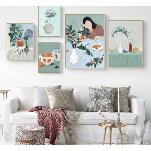 Refreshing Pictures for Dining Living Room Backdrop Wall Art Decor Poster and Prints Vogue Young Home Interior Abstract Painting