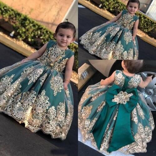 Hunter Green Flower Girl Dresses Sleeveless Ball Gown First Holy Communion Dress Custom Made