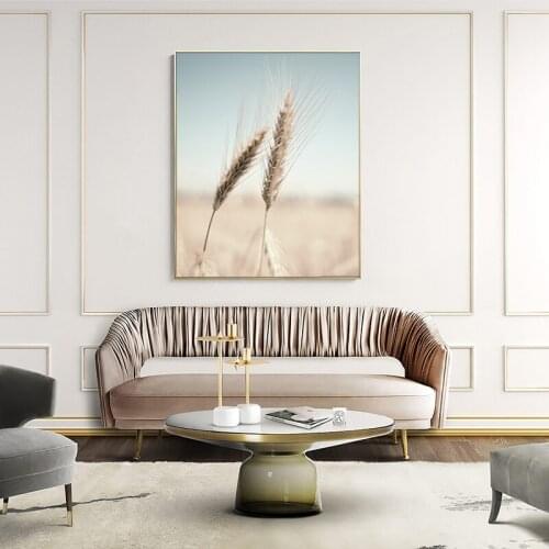 Natural Scenery Wheat Ears and Reeds Canvas Painting Wall Art Nordic Posters and Prints Wall Pictures for Living Room Decoration