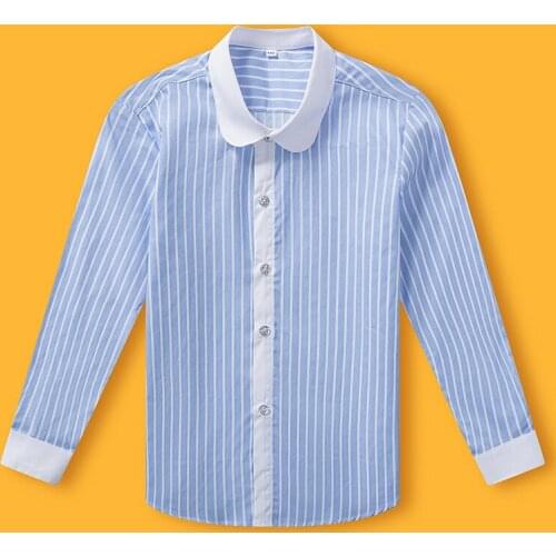 Boys Formal Performance Shirt Summer White 100% Cotton Shirt School Kids Blouse Photograph Girls T Shirt Teenager JK Shirt