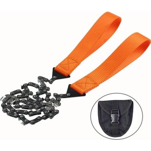24-Inch Portable Handheld Survival Chain Saw Emergency Chainsaw with Bag Outdoor Camping Hiking Garden Handsaw Wood Cutting Tool