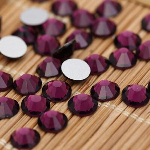 Ss3 - ss34 All Sizes Amethyst Non Hotfix Crystal Flat Back Strass DIY Glass Rhinestones For Nail Art Decorations