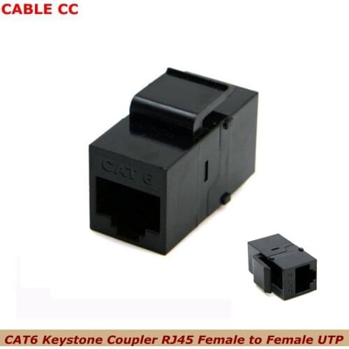 UTP CAT6 Keystone Coupler RJ45 Female to Female UTP CAT6 Keystone inline Coupler Black