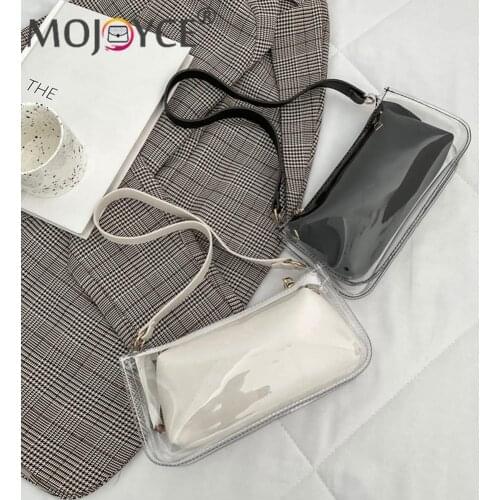 Waterproof PU Leather Bags Fashion Women Shoulder Bags Transparent Underarm Bags Casual Ladies All Season Products