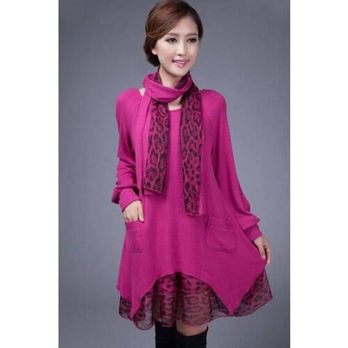 High Quality 2016 Spring Maternity Dresses Pregnancy Clothing Knitted Leopard Print Dress Clothes For Pregnant Women Gravida