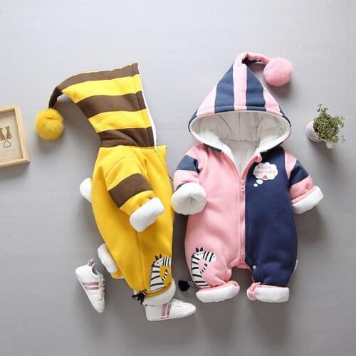 Winter Rompers Baby girl newborn Clothes Children Boys Girls Jumpsuit Kids Down Cotton Overalls snowsuit Hoodies warm Clothing