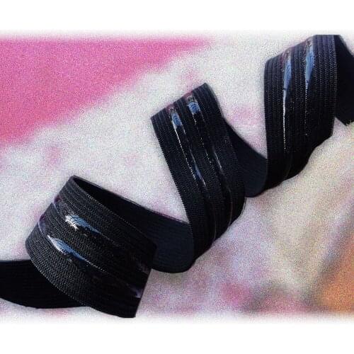 20m pack 1 inch Silicone Backed Elastic black grip webbing no slip purpose for your sports wear waistband knee band