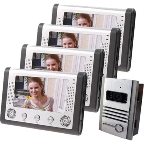 7 Inch LCD Display 1V4 Intercom Wired Video Door Phone