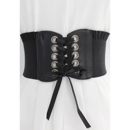 Waist Band Elastic Super-wide Women Lace Design Retro Waist Belt for Holiday