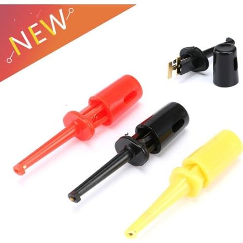 15pcs Multimeter Wire Lead Test Hook Clip Electronic Mini Test Probe SMT SMD IC Cable Welding Red Black Yellow For Repair Tool