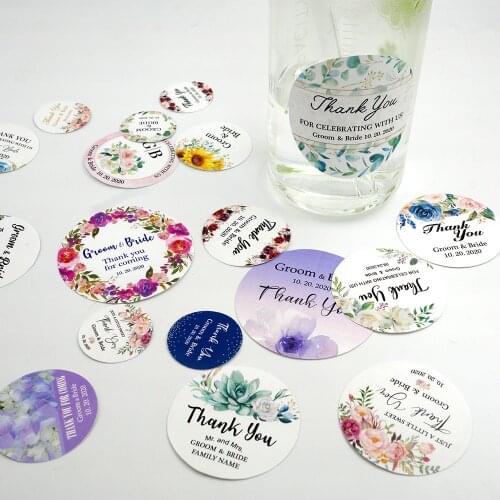 3/4/5/6cm Wedding Sticker Custom Round Name Logo Waterproof Personalized Label For Gift Boxes Candy Favors Tags Birthday Baptism