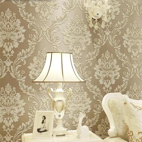 European wallpaper papel de parede luxury upscale bedroom warm living room stereo atmosphere TV background wall flower wallpaper