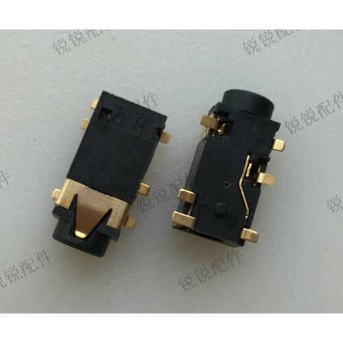 5pcs) pj-342 headphone socket gold plated audio socket six pin patch headphone socket 3.5 socket