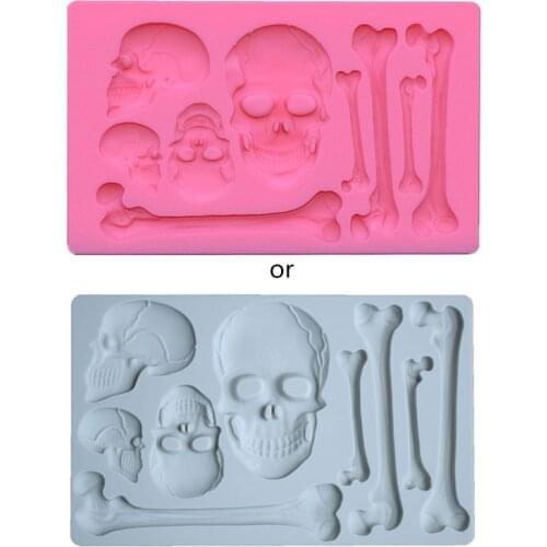 Skull Head Bone Epoxy Resin Mold Halloween Decorations Silicone Mould DIY Crafts Ornaments Casting Tools