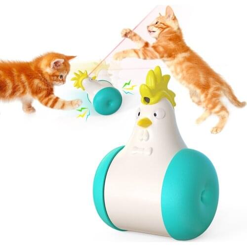 Cat Toy Tumbler Swing Infrared Chick Toys USB Charging Squeak Animal Toys for Cats Kitten Funny Original Tumbler Pet Products