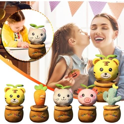 Simulation Tulip Plant Plush Potted Room Car Decor Stuffed Toys Creative Potted Flowers Pillow Soft Doll for Girls Kids Birthday