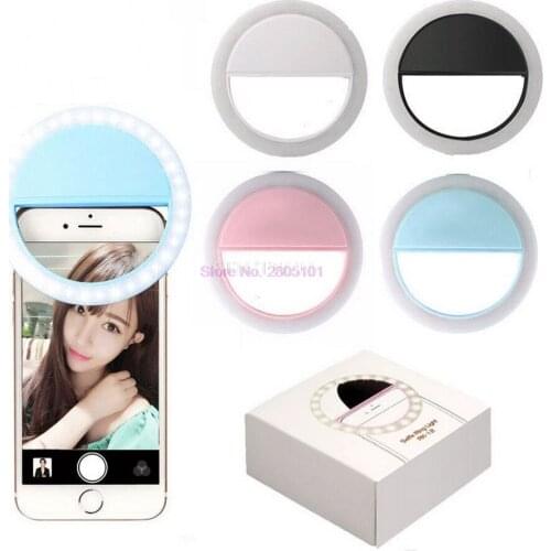 By DHL/fedex 50pcs/lot USB Charging Selfie Ring Led Phone Light Lamp Mobile Phone Fill Light Rechargeable LED External Light