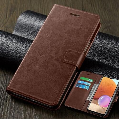 Leather Flip Case For Samsung Galaxy A32 A52 A72 A42 A22 A82 5G A12 Crazy horse pattern bracket protective leather cover coque