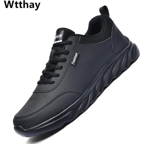 Fashion Men Sneakers Leather Casual Shoes Lac-up Mens Trainers Lightweight Vulcanize Shoes Walking Sneakers Zapatillas Hombre