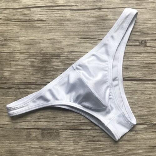 Men Underwear Sexy Thong G-String Low Rise Bikini Briefs Mini Panties Gay Lingerie T-Back Solid Color Breathable Underpants Male