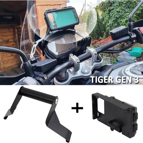 NEW Fit For Tiger Gen 3 BLACK Motorcycle Accessories GPS Phone Mount Bracket Stand Holder Fit For TG3