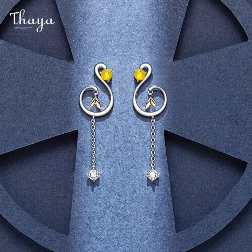 Thaya Original Brand Plated Silver Magic Earring 18K Gold Earrings Zircon Earring Charms Stud For Women Girl Fine Jewelry Gift