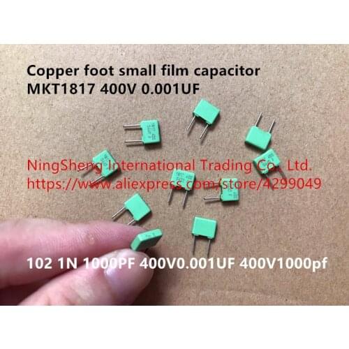 Original new 100% copper foot small film capacitor MKT1817 400V 0.001UF 102 1N 1000PF 400V0.001UF 400V1000pf (Inductor)