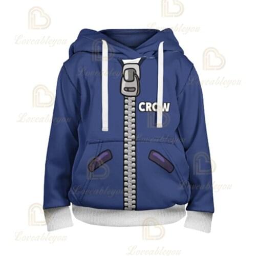 3T To 16T Childrens Sweatshirt 3D Game Stars Crow Hoodie Anime Hoodie Sweatshirts