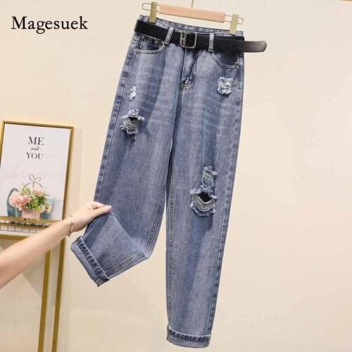 Casual High Waist Pantalon Loose Female Denim Pants Women High Street Denim Jeans 2020 Autumn Ladies Harem Jeans Trousers 10824